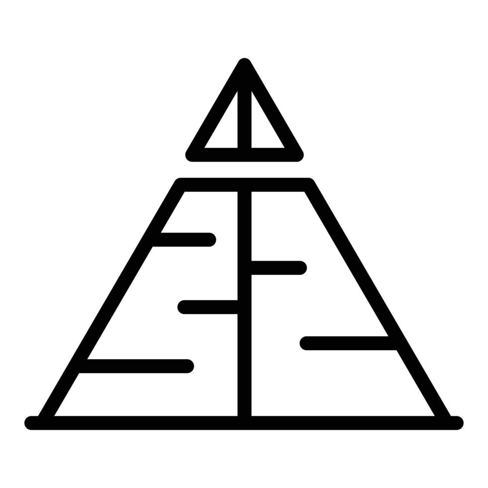 vetor de contorno de ícone de pirâmide de areia. antigo Egito