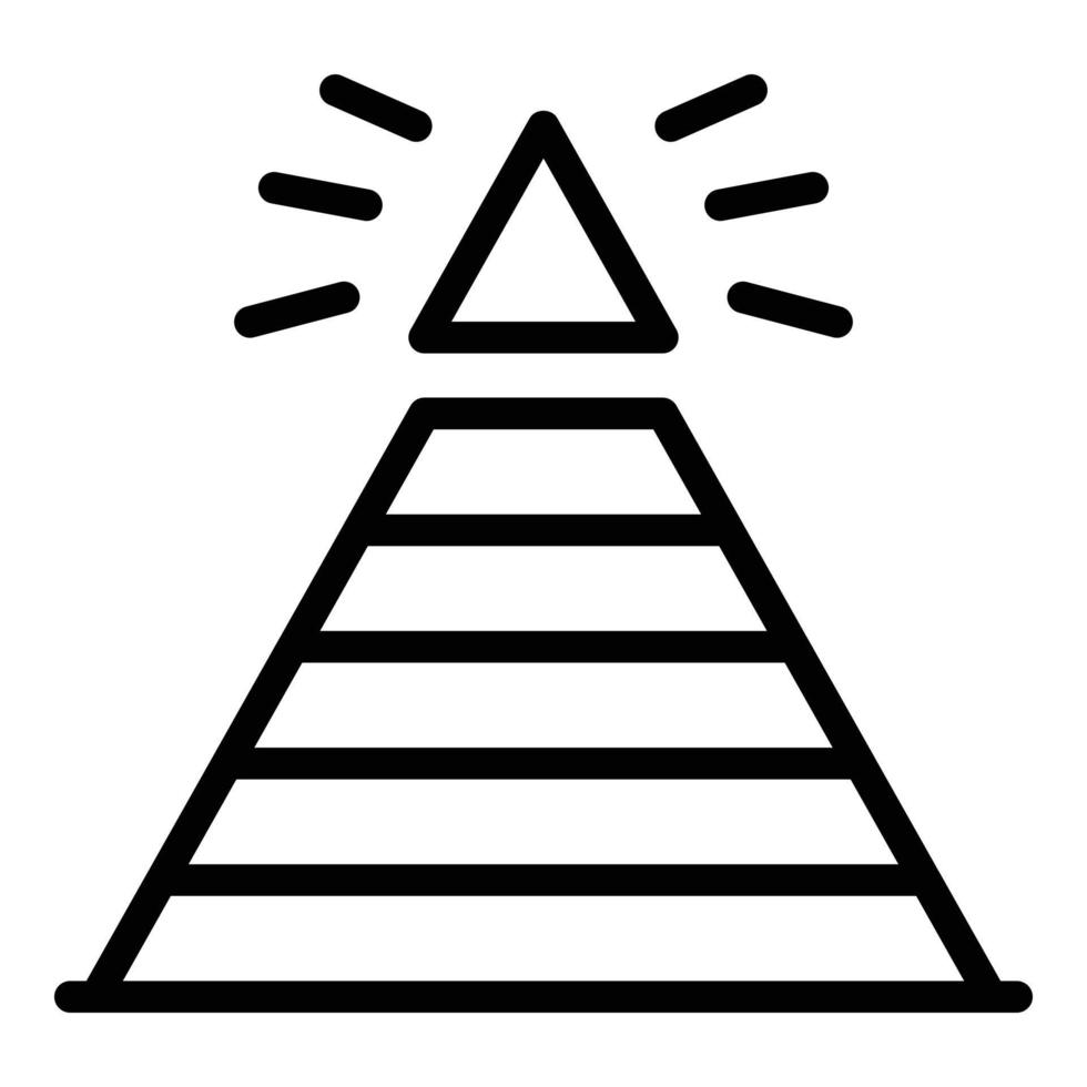 vetor de contorno do ícone da pirâmide de Quéops. Cairo antigo