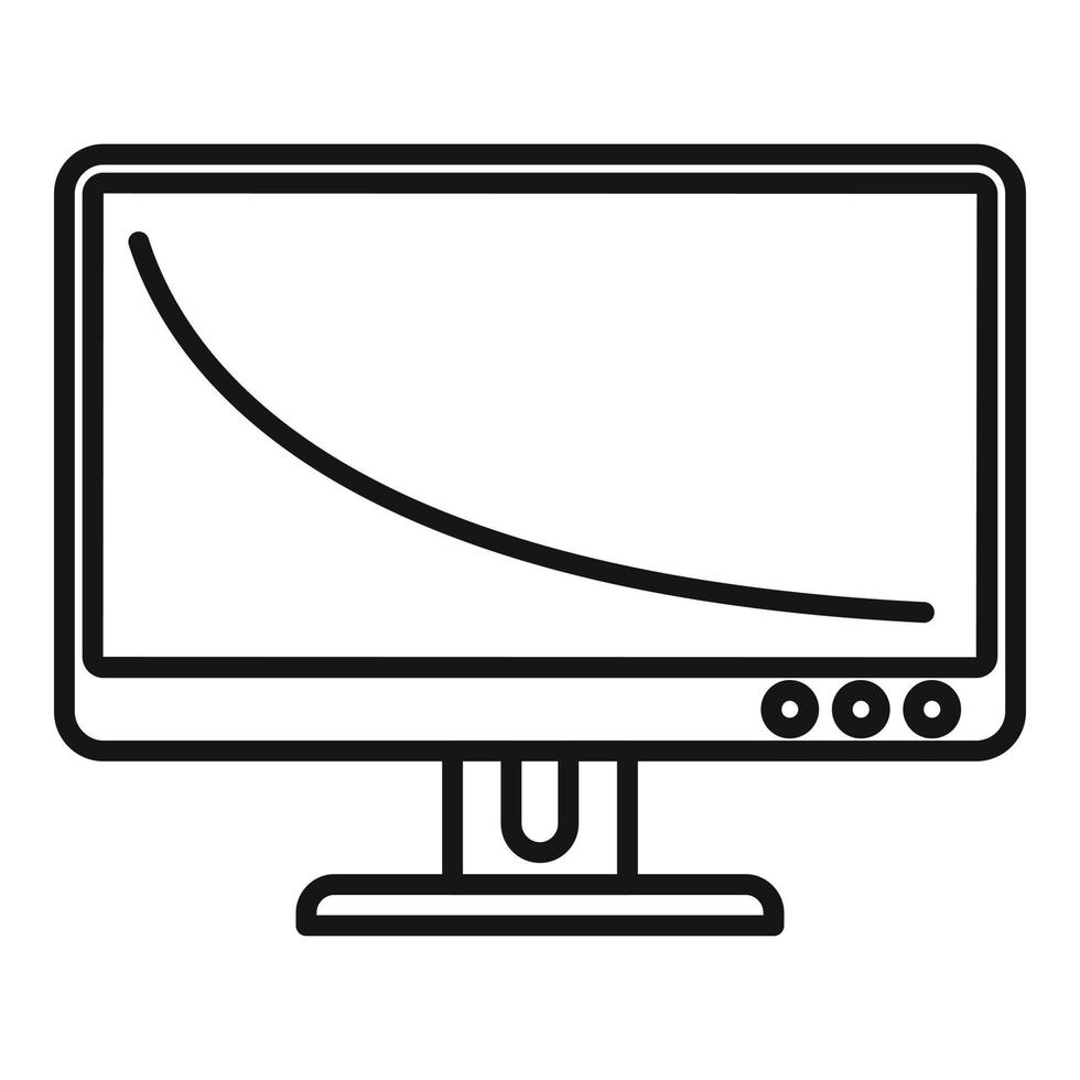 vetor de contorno do ícone do monitor de escritório. computador de tela