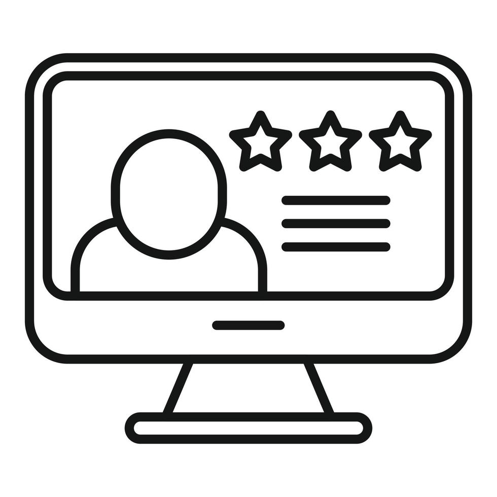 vetor de contorno do ícone de feedback on-line. revisão do Produto