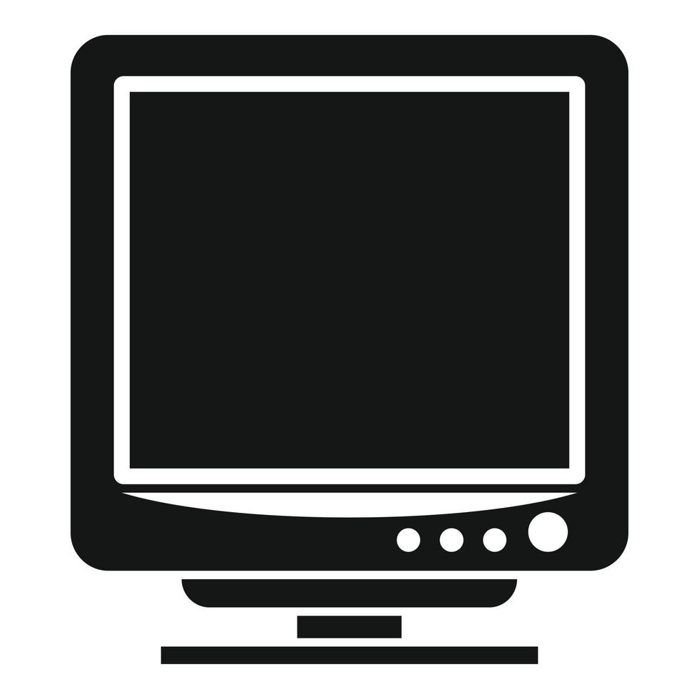 vetor simples de ícone de exibição em branco. computador pc