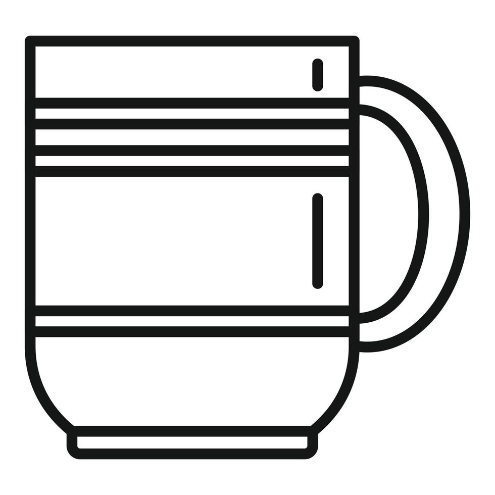 vetor de contorno de ícone de objeto de caneca. xícara de chá