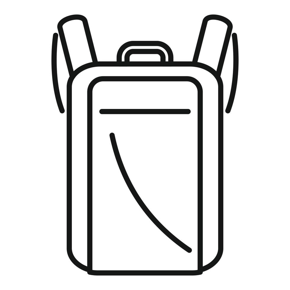 vetor de contorno de ícone de mochila de laptop. maleta