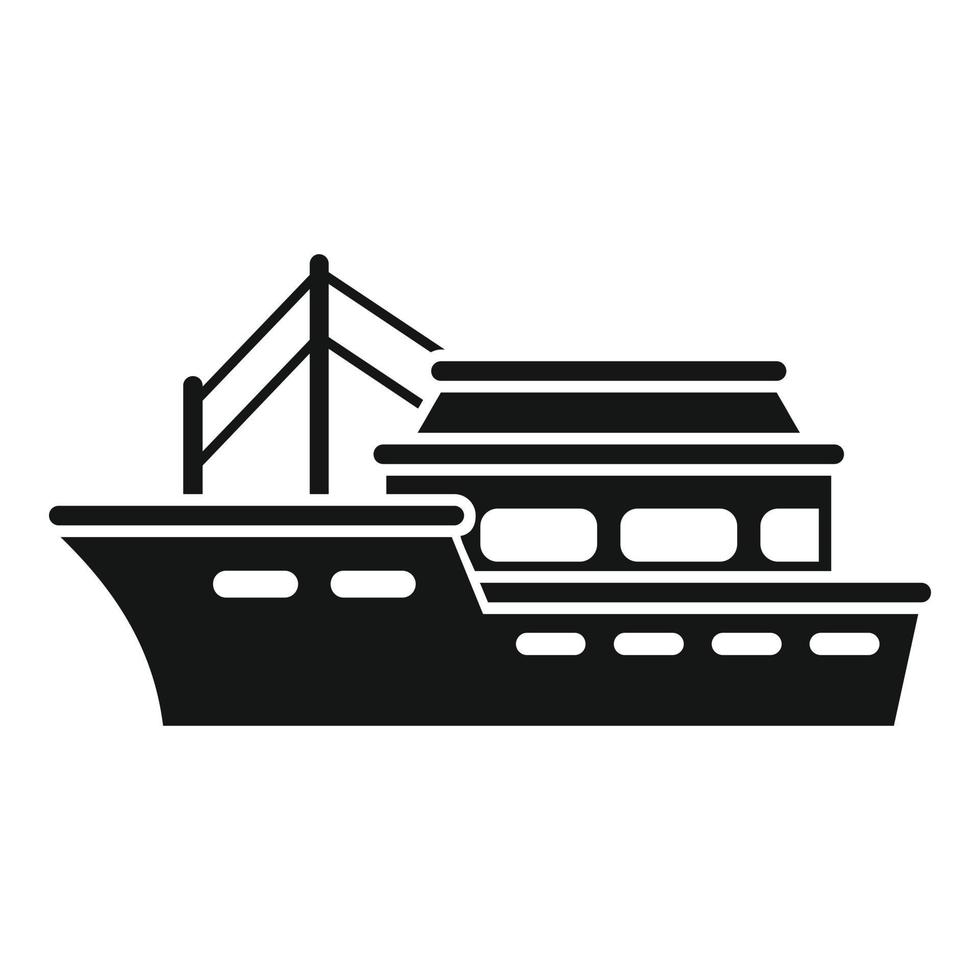 vetor simples do ícone do barco dos peixes da água. navio marítimo