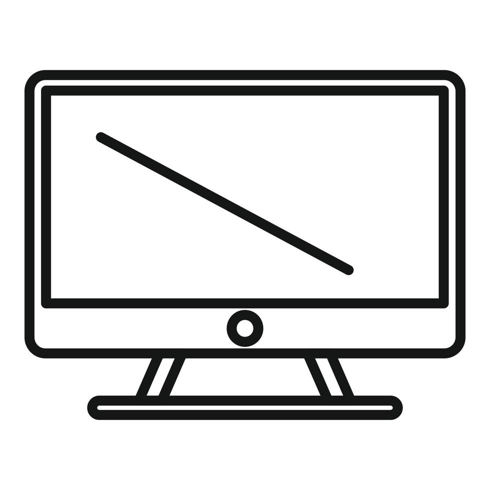 vetor de contorno do ícone do monitor de internet. tela de computador