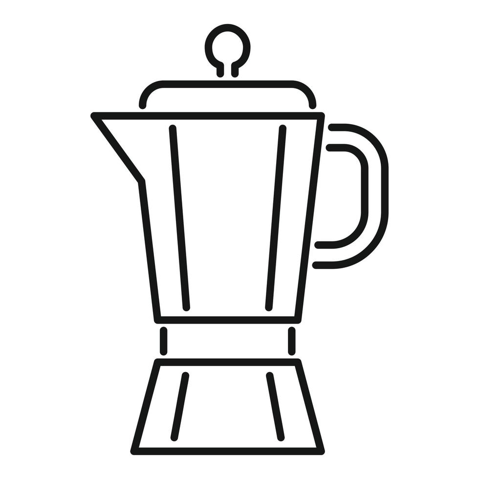 vetor de contorno de ícone de pote de café a vapor. café quente