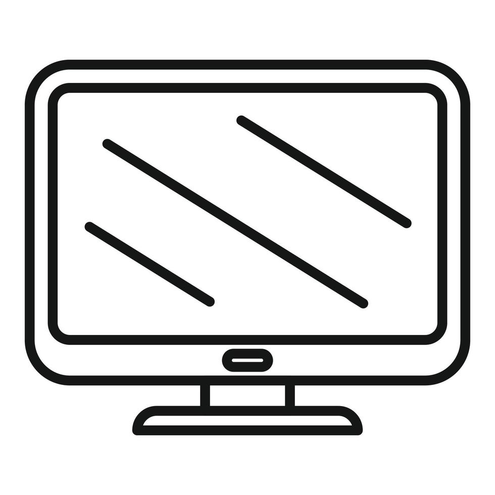 vetor de contorno do ícone do monitor LCD. tela de computador