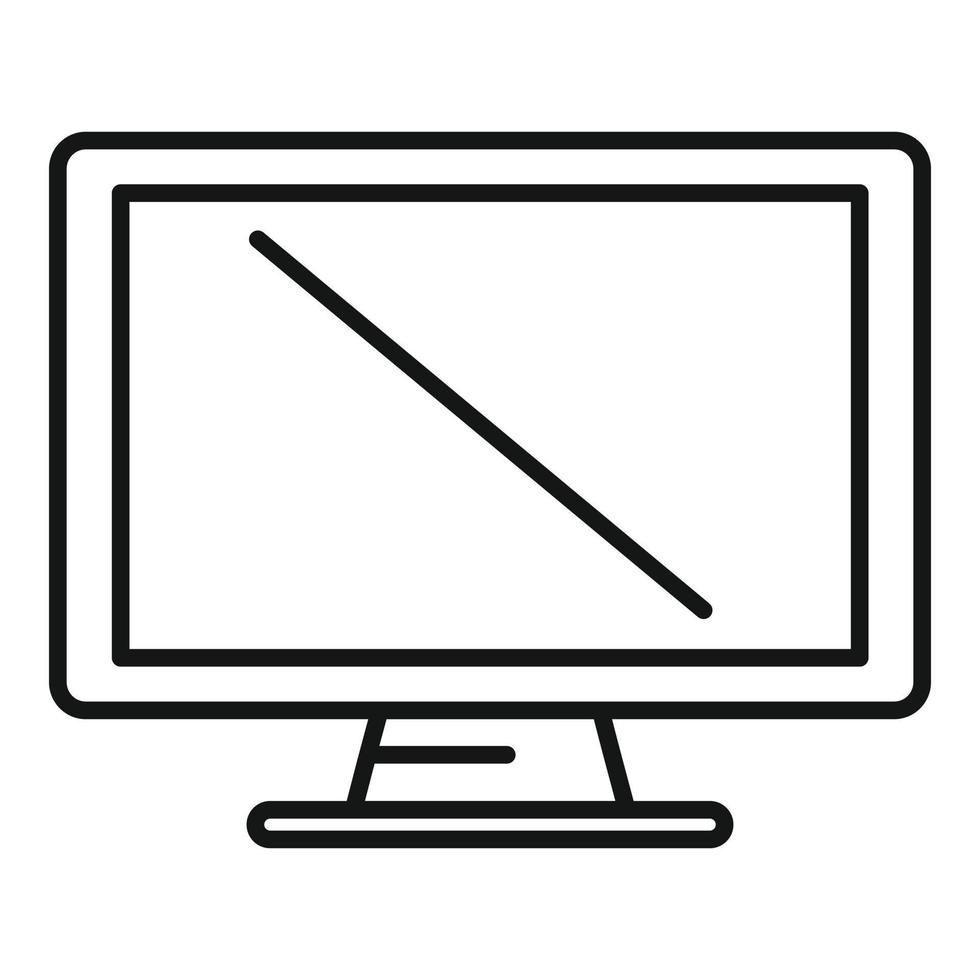 vetor de contorno de ícone de monitor de tv. tela do pc