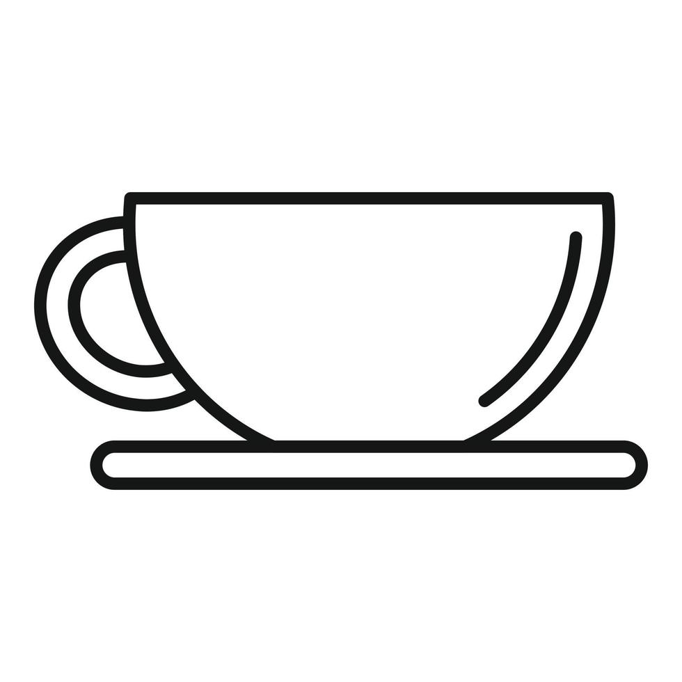 vetor de contorno do ícone de xícara de chá cítrico. bebida quente