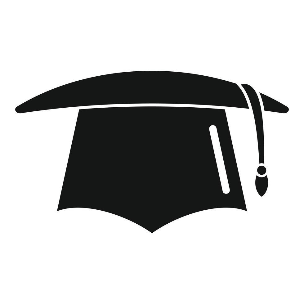 vetor simples do ícone do chapéu de formatura do estudante. graduado da escola