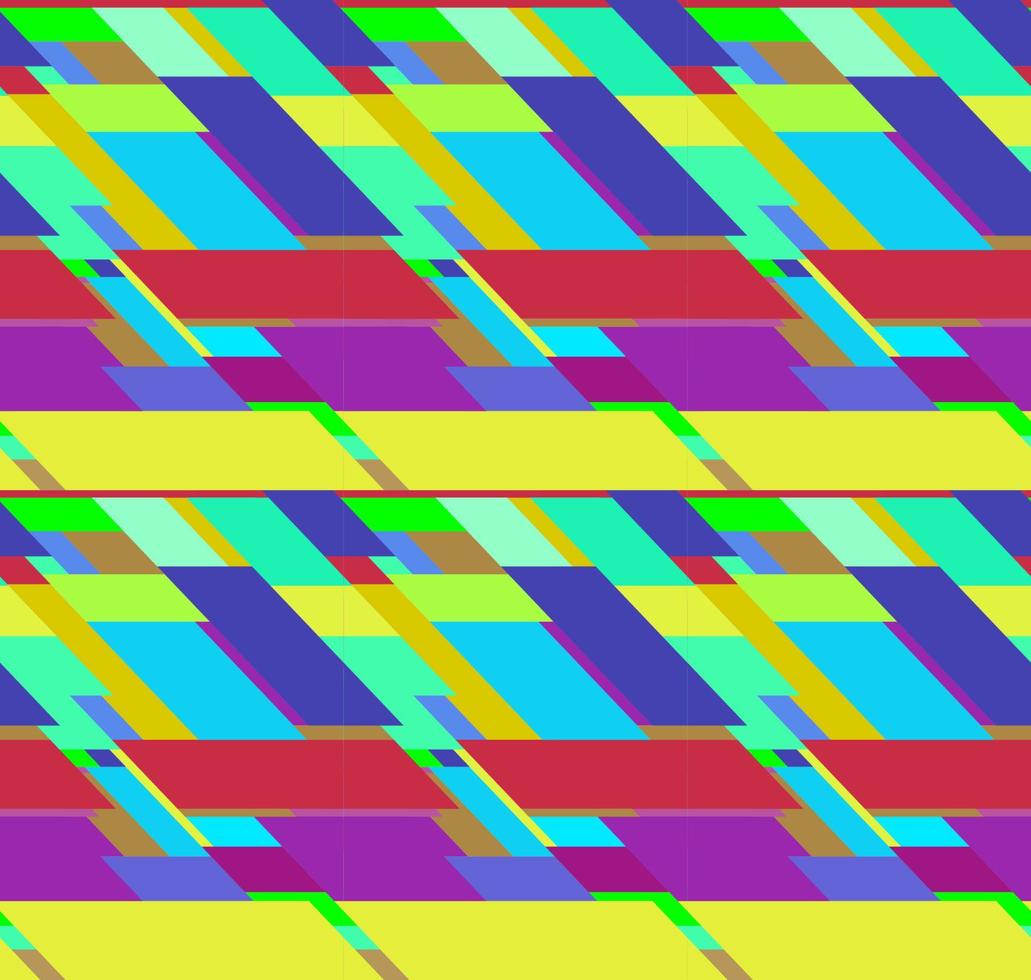 padrão plano colorido sem costura com retângulos distorcidos caóticos vetor