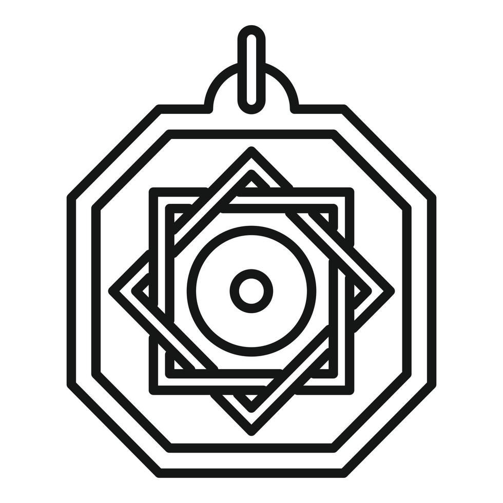 vetor de contorno do ícone de amuleto de mão. amuleto grego