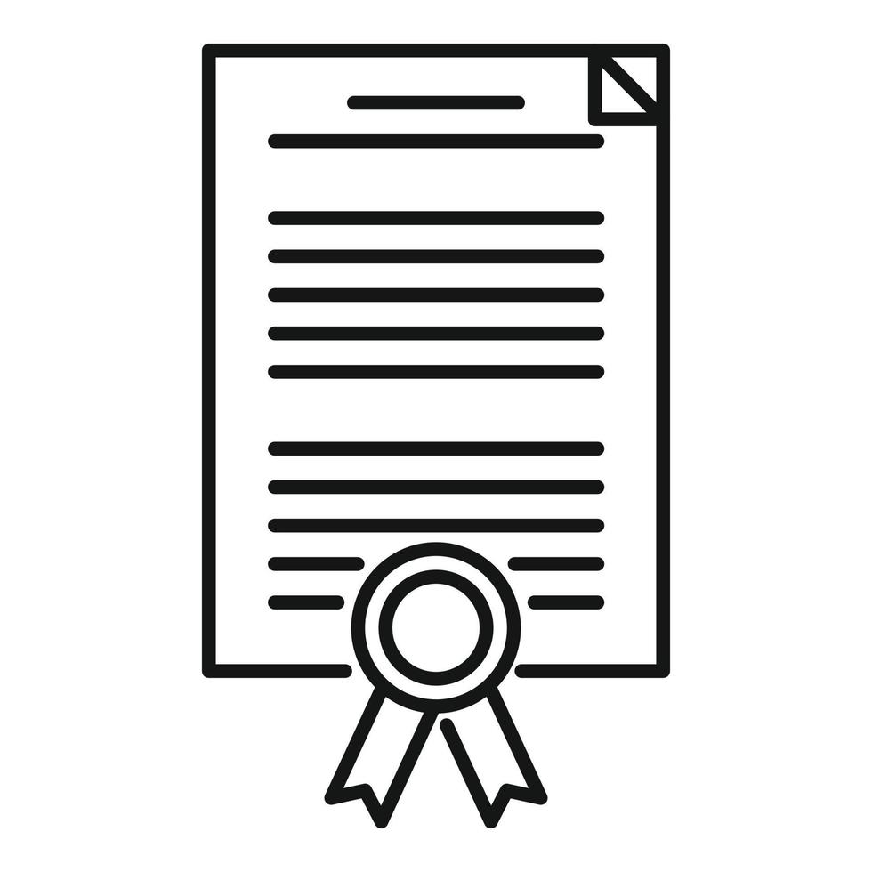 vetor de contorno do ícone do certificado de confiabilidade. conformidade com phishing