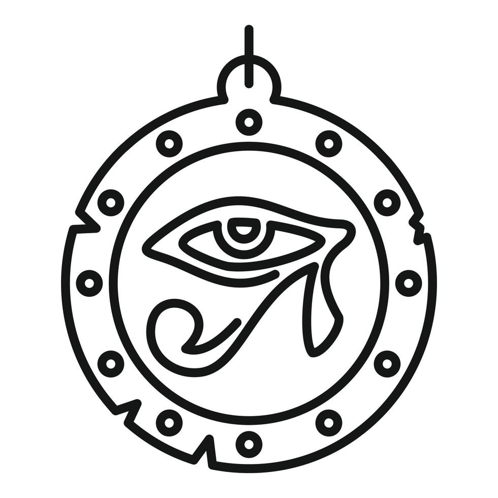 vetor de contorno do ícone do amuleto de olho do Egito. mão mágica