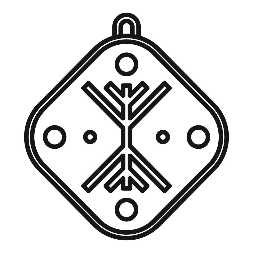 vetor de contorno do ícone do amuleto de nazar. amuleto de mão