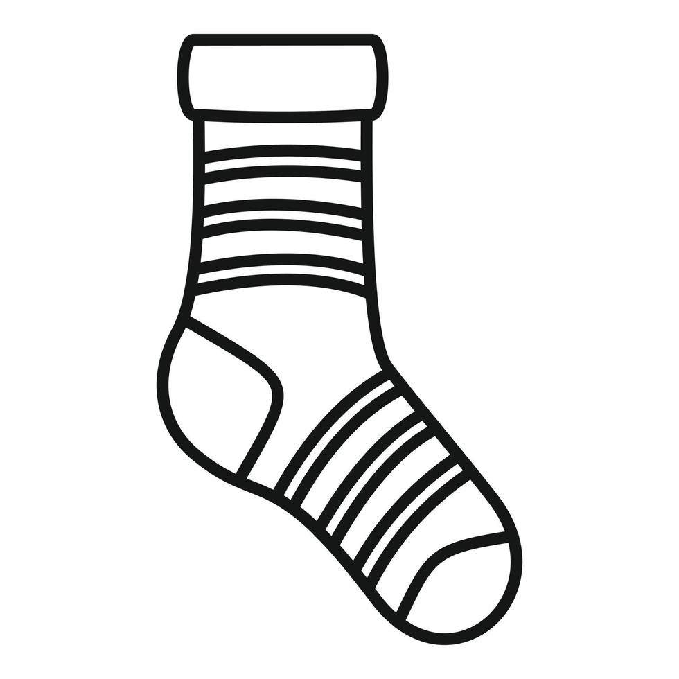 vetor de contorno de ícone de meia de tornozelo. meia esportiva