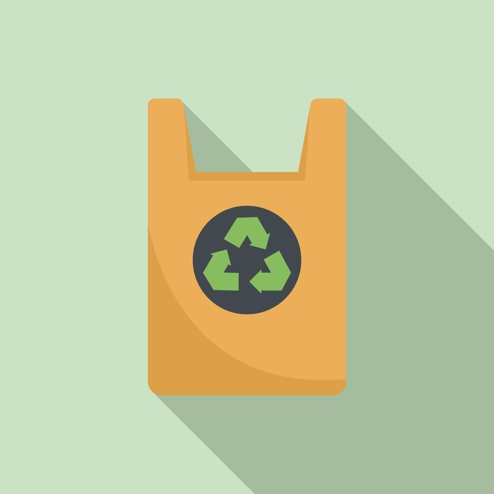 vetor plano do ícone do pacote eco. saco de tecido reutilizável