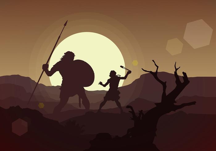 David e Goliath Free Vector