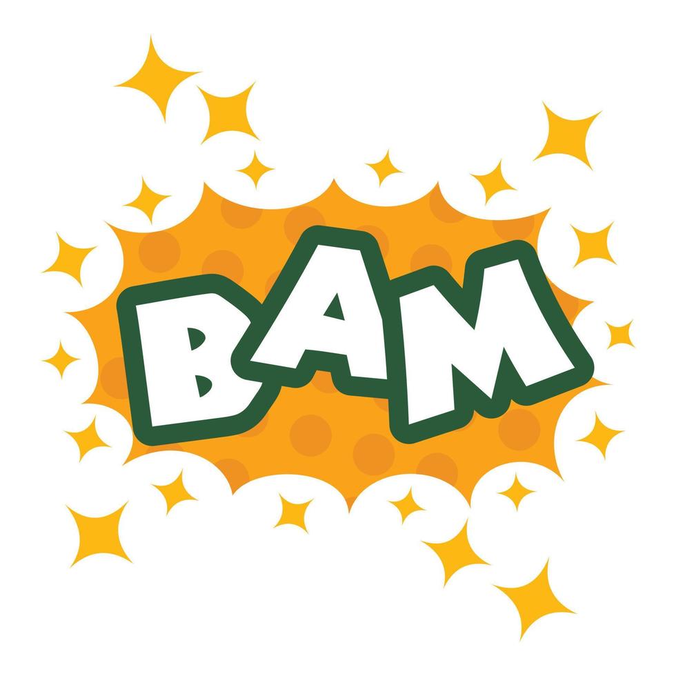 ícone bam, estilo pop art vetor