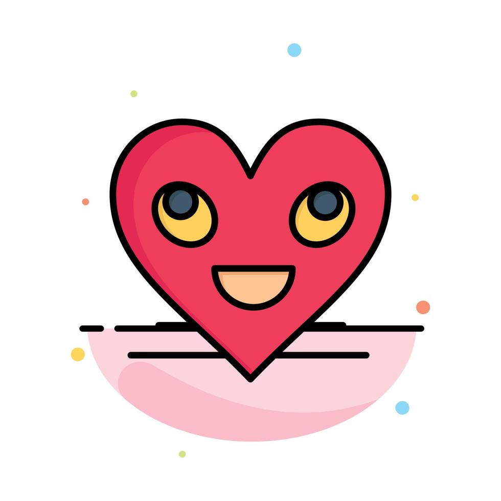 coração emojis rosto sorridente sorriso modelo de ícone de cor plana abstrata vetor