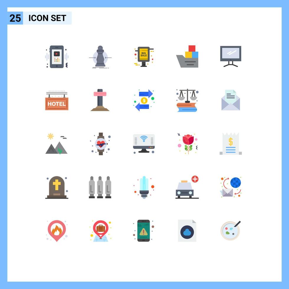 pacote de interface do usuário de 25 cores planas básicas de transporte bom anúncio de venda de caixa inferior elementos de design de vetores editáveis
