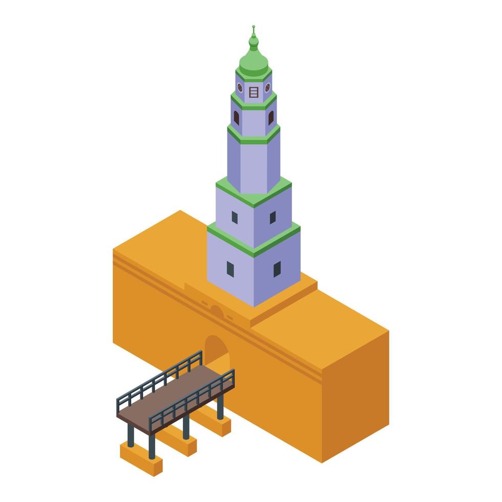 vetor isométrico do ícone da torre da cidade. viagem para sérvia