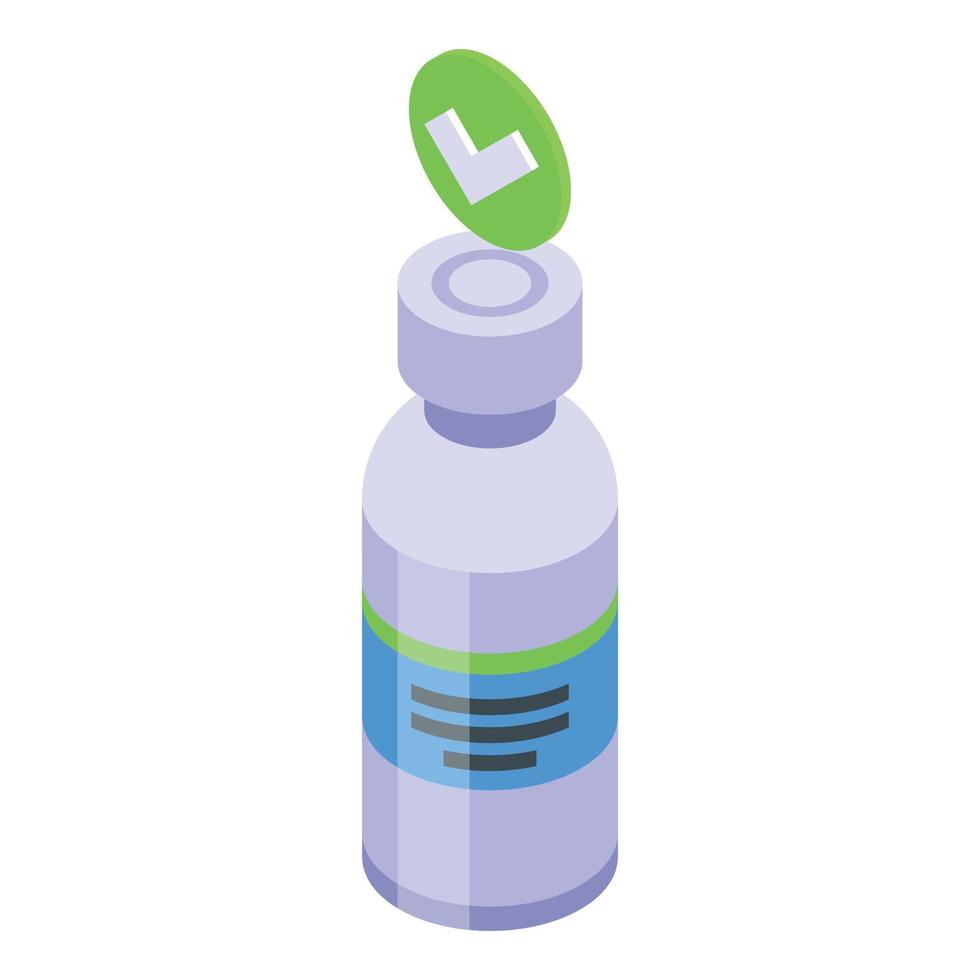 vetor isométrico de ícone de garrafa de vacina. viagens de saúde