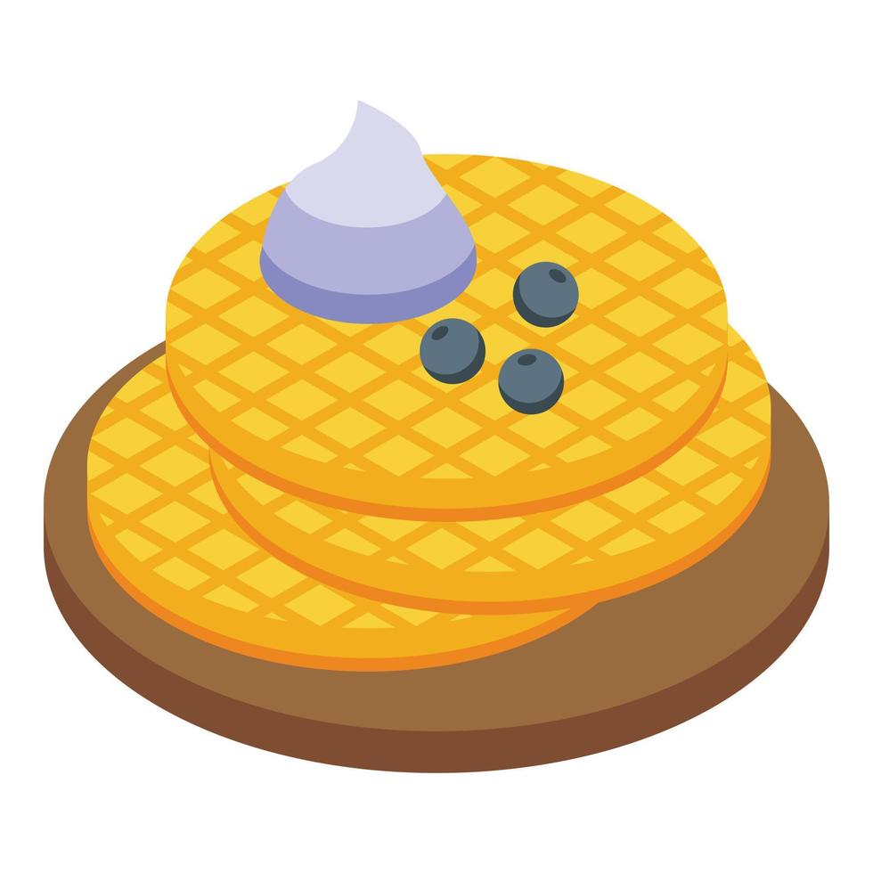 vetor isométrico do ícone do waffle. comida austríaca