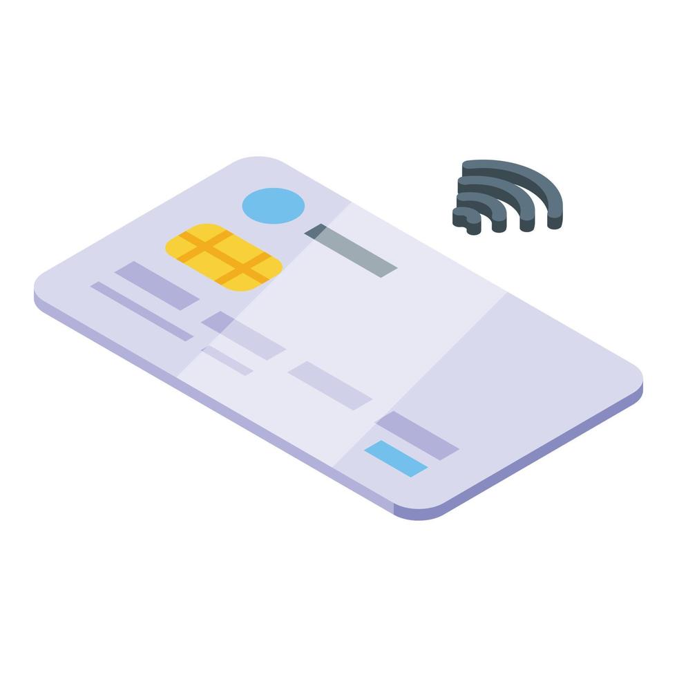 vetor isométrico do ícone do cartão de crédito sem fio. tela de caixa