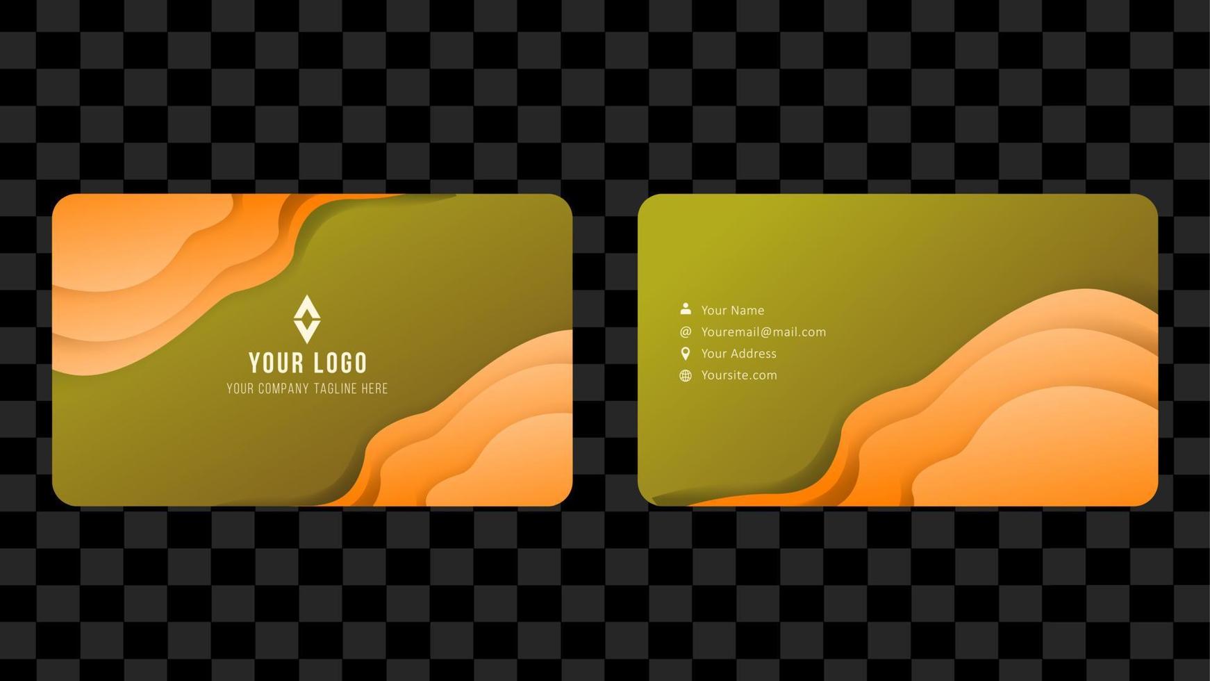 cartão de nome amarelo e modelo de cartão de visita design abstrato eps 10 vetor
