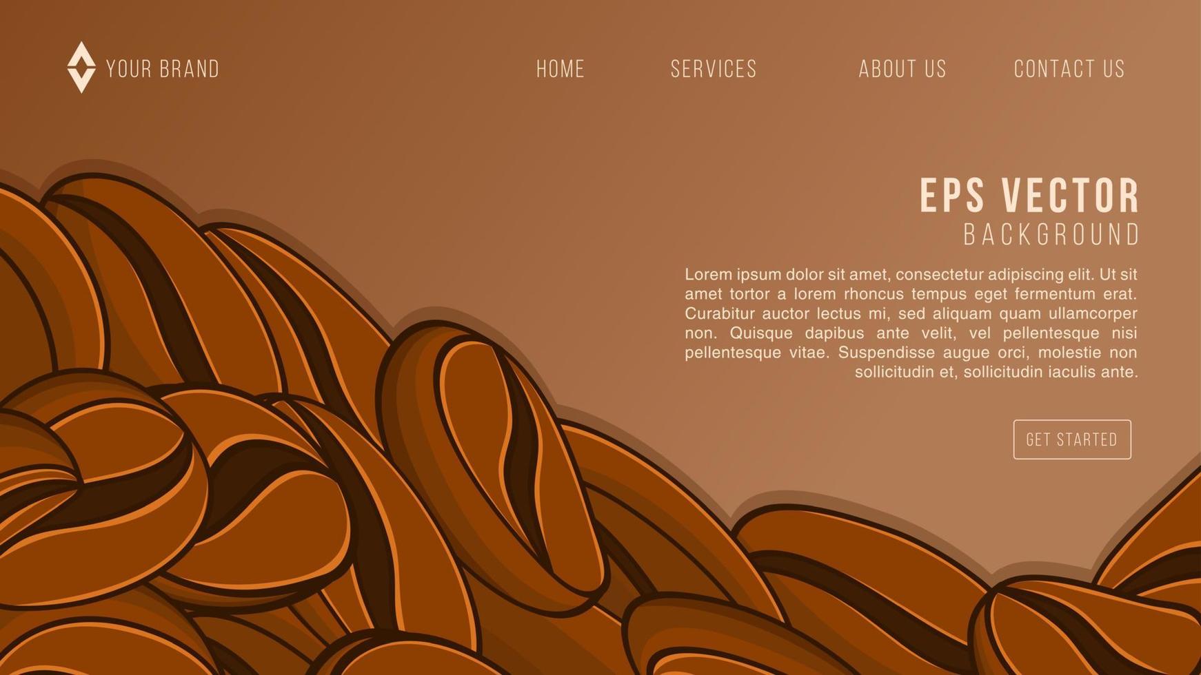 web design de café marrom abstrato limonada eps 10 vetor para site, página de destino, página inicial, página da web, modelo da web