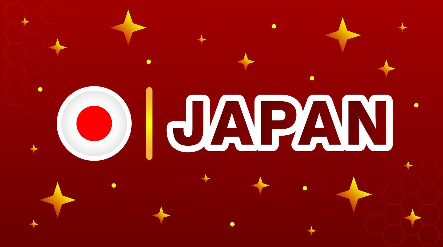 bandeira do japão com estrelas sobre fundo vermelho marrom. vetor