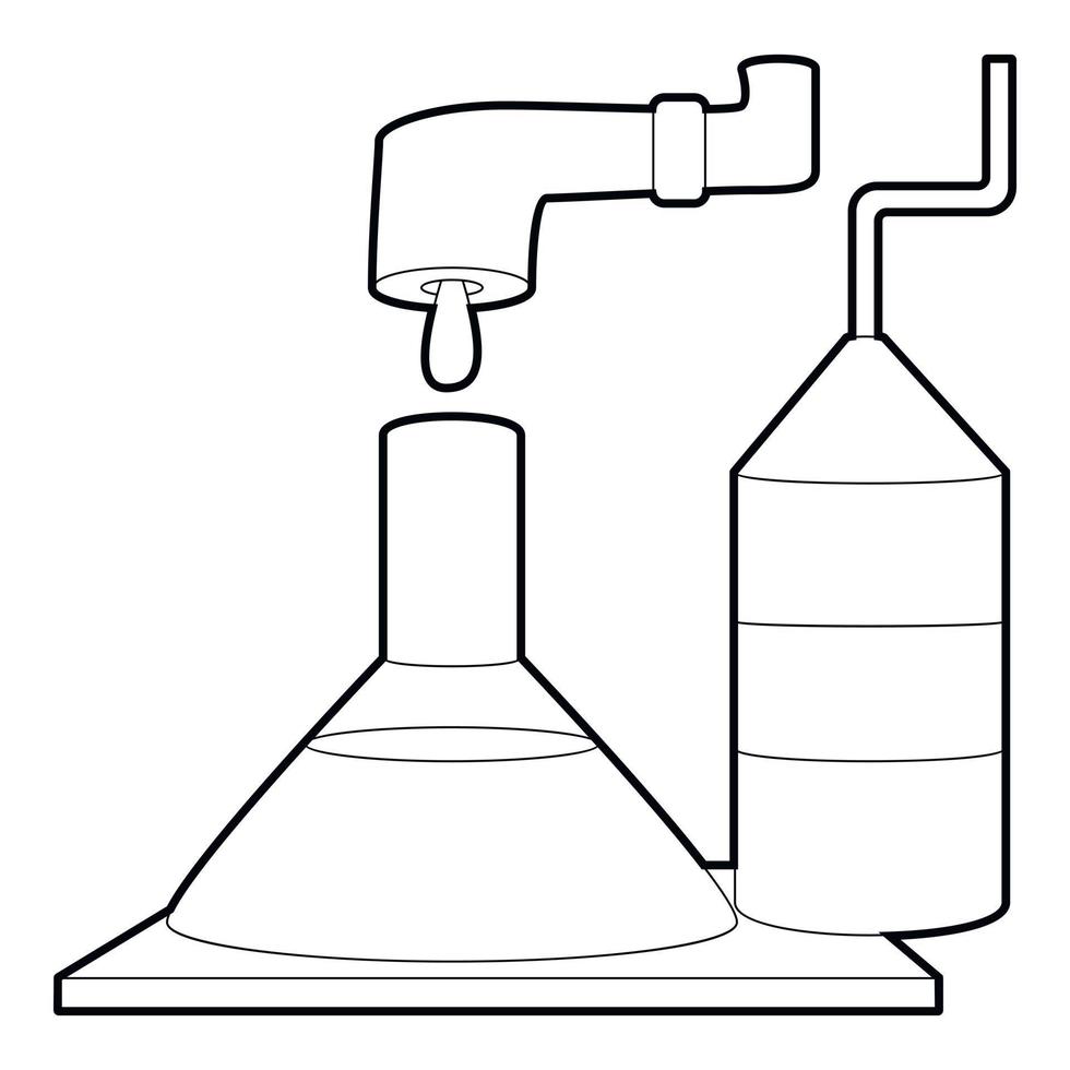 ícone de laboratório de fábrica, estilo de estrutura de tópicos vetor