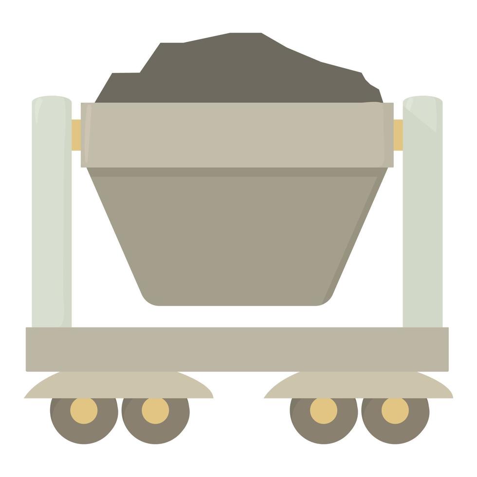ícone do carrinho de mina, estilo cartoon vetor