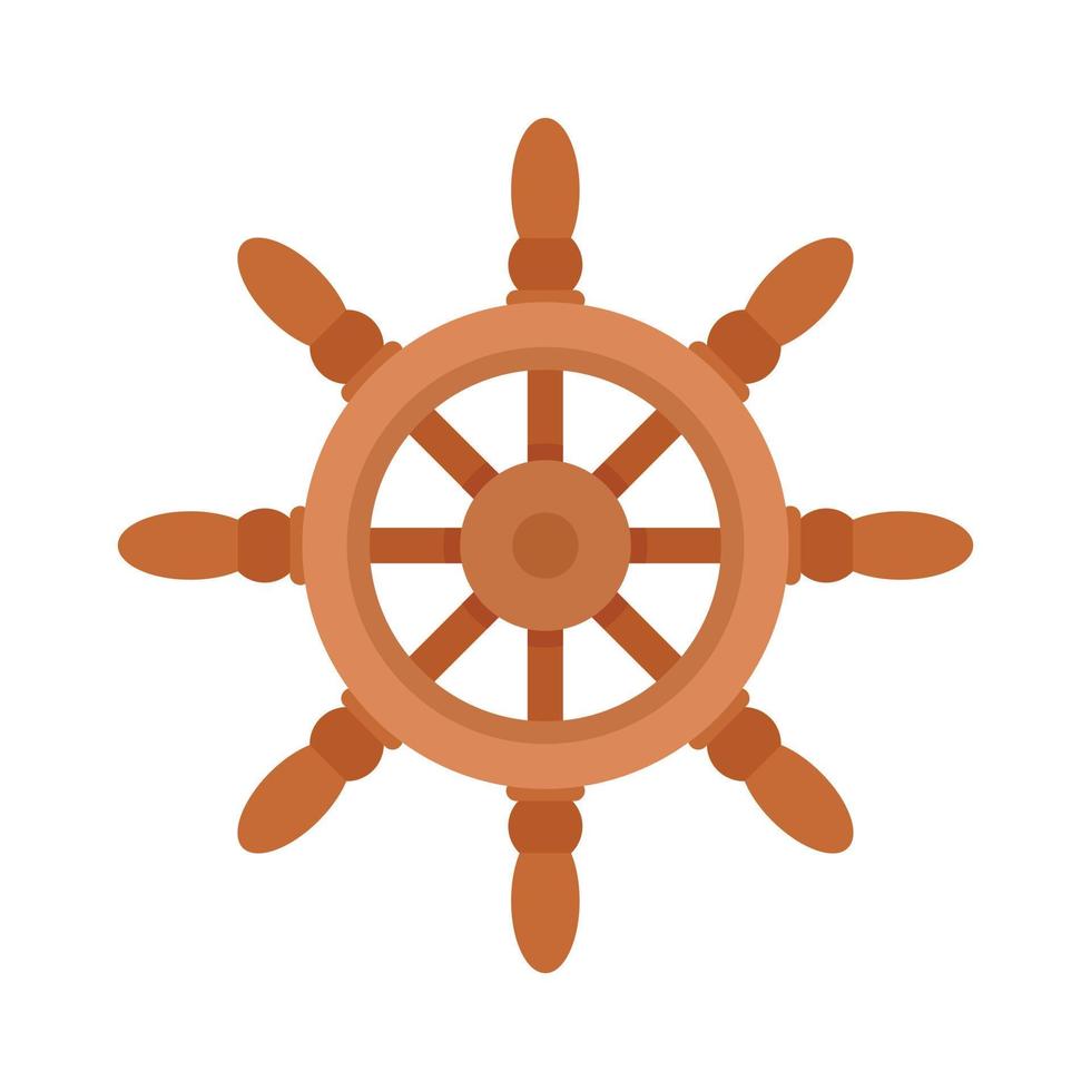 ícone de roda de navio veleiro vetor isolado plano