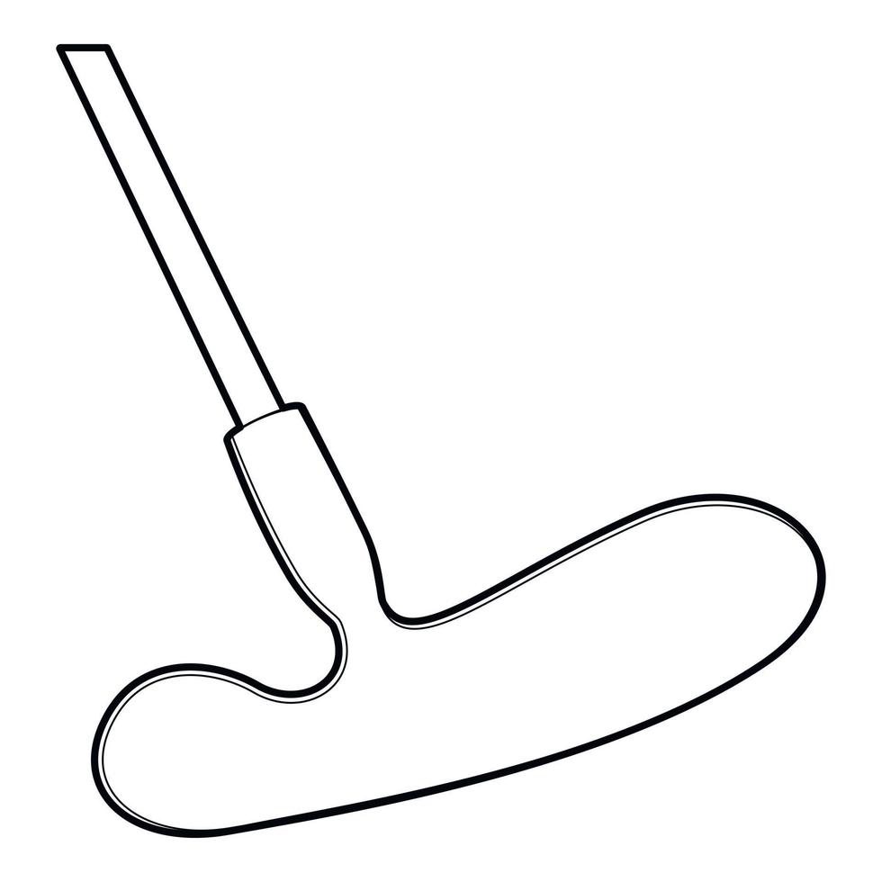 ícone de bastão de golfe longo, estilo de estrutura de tópicos vetor