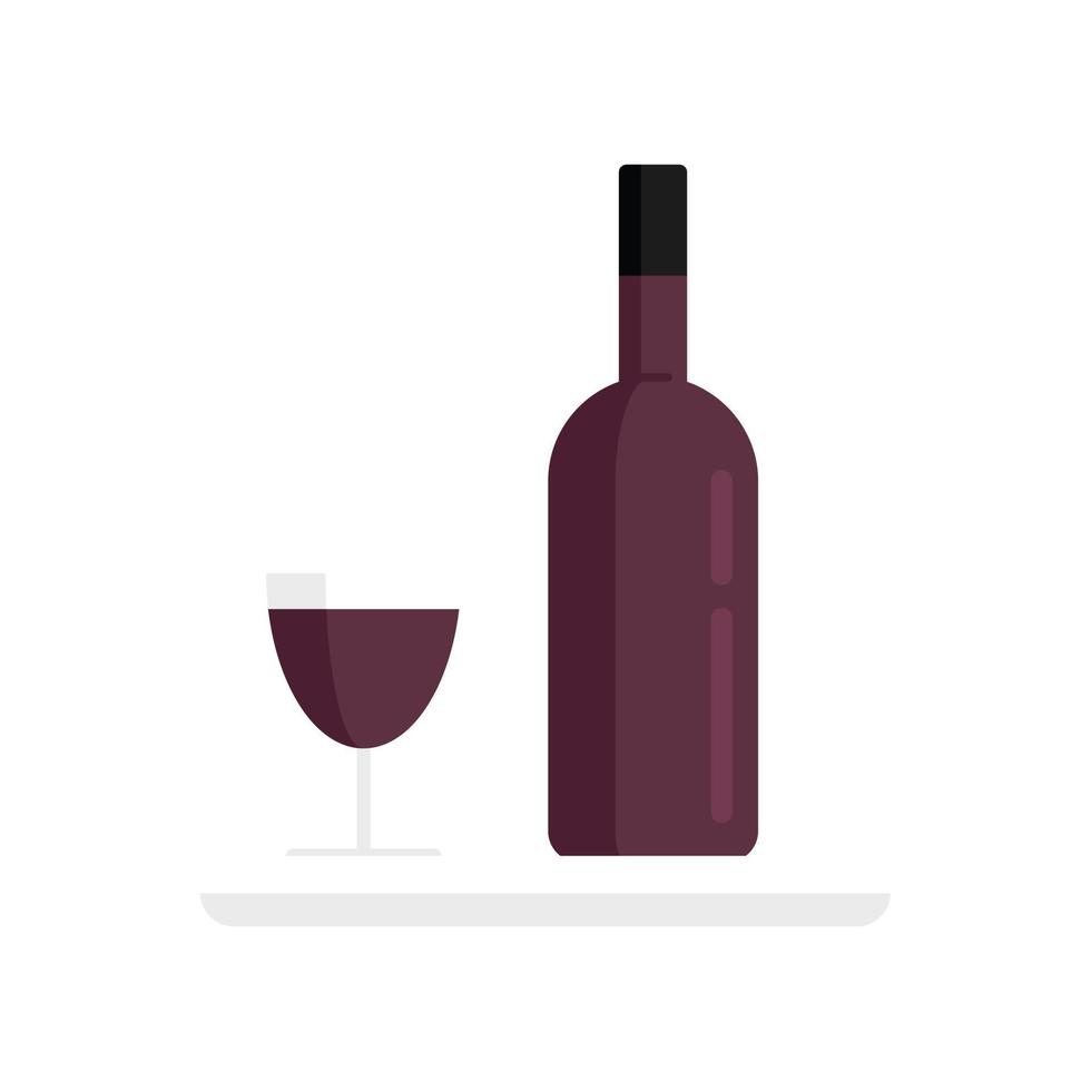 ícone de bandeja de garrafa de vinho sommelier vetor plano isolado
