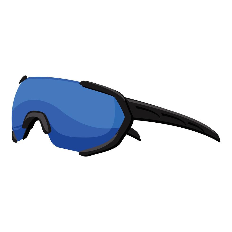 vetor de desenhos animados de ícone de óculos de sol de bicicleta. equipamento de corrida