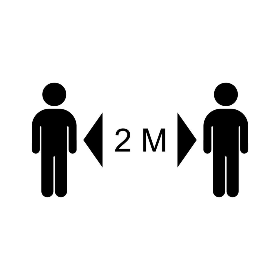 desenho vetorial de pessoas para manter 2 metros de distância vetor