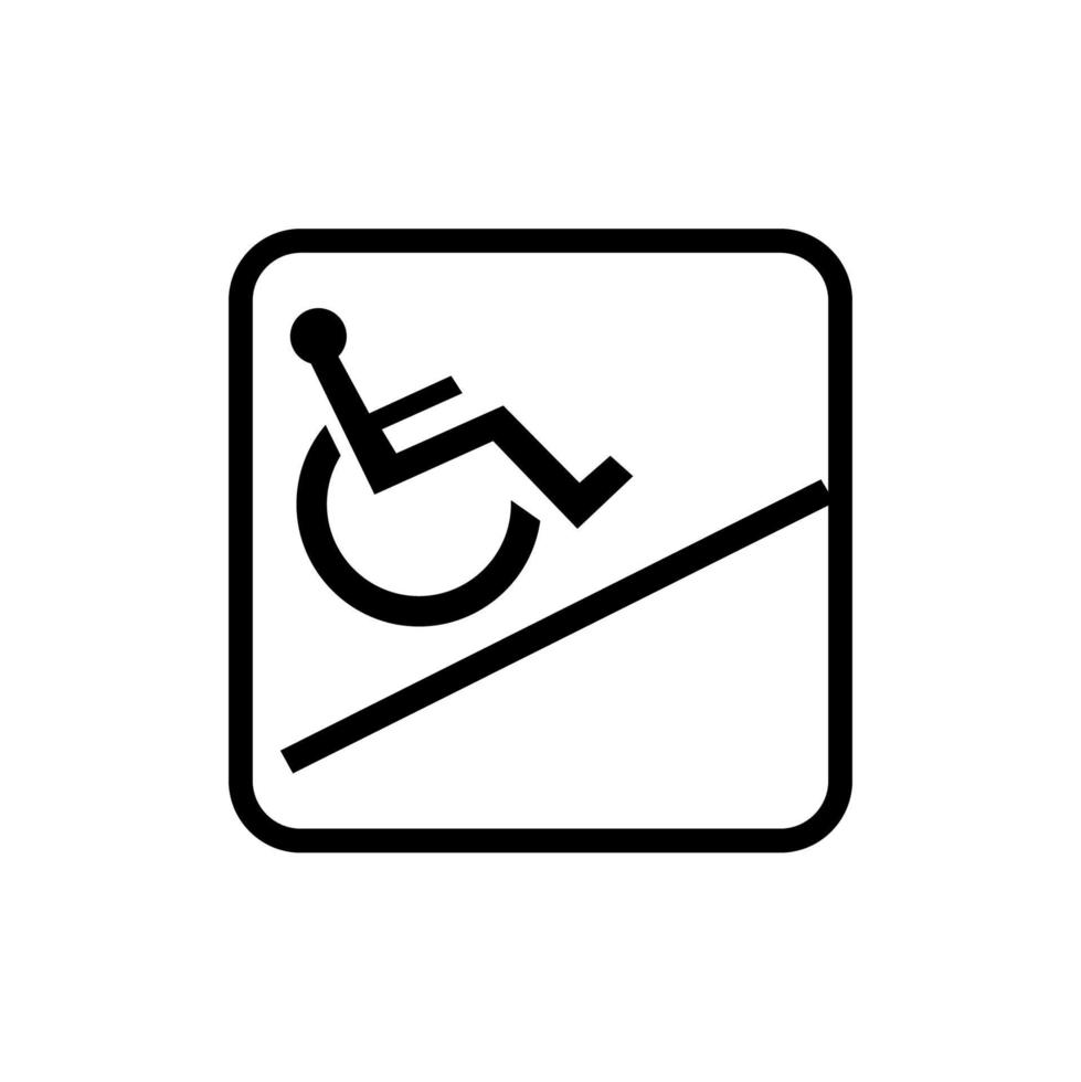 design de vetor de ícone de estrada para pessoas em cadeiras de rodas