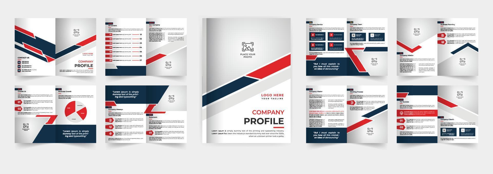 design de modelo de brochura de perfil da empresa modelo de brochura de negócios de várias páginas vetor