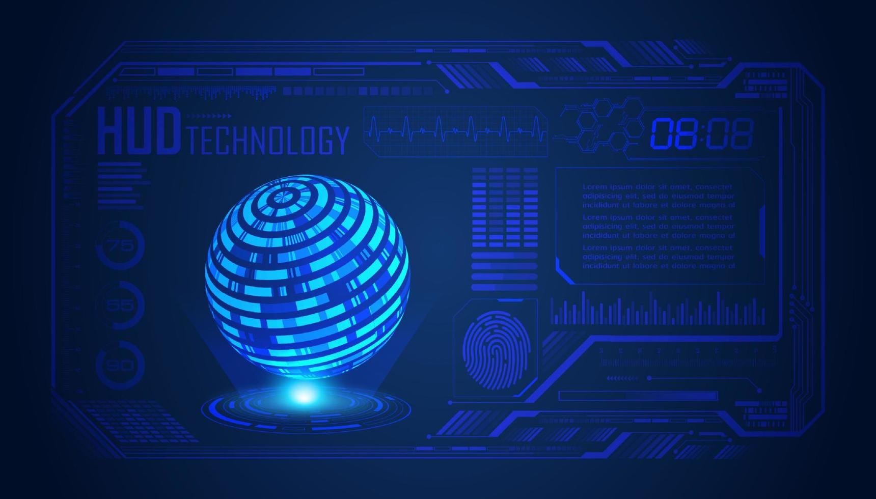 fundo de tela de tecnologia hud moderna vetor