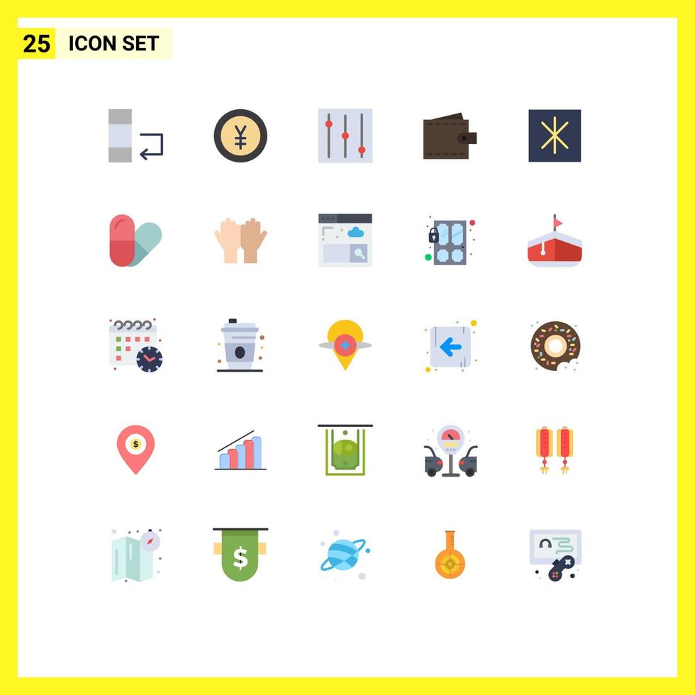 25 ícones criativos, sinais e símbolos modernos de mesa, geladeira, negócios, carteira, carteira, elementos de design vetoriais editáveis vetor