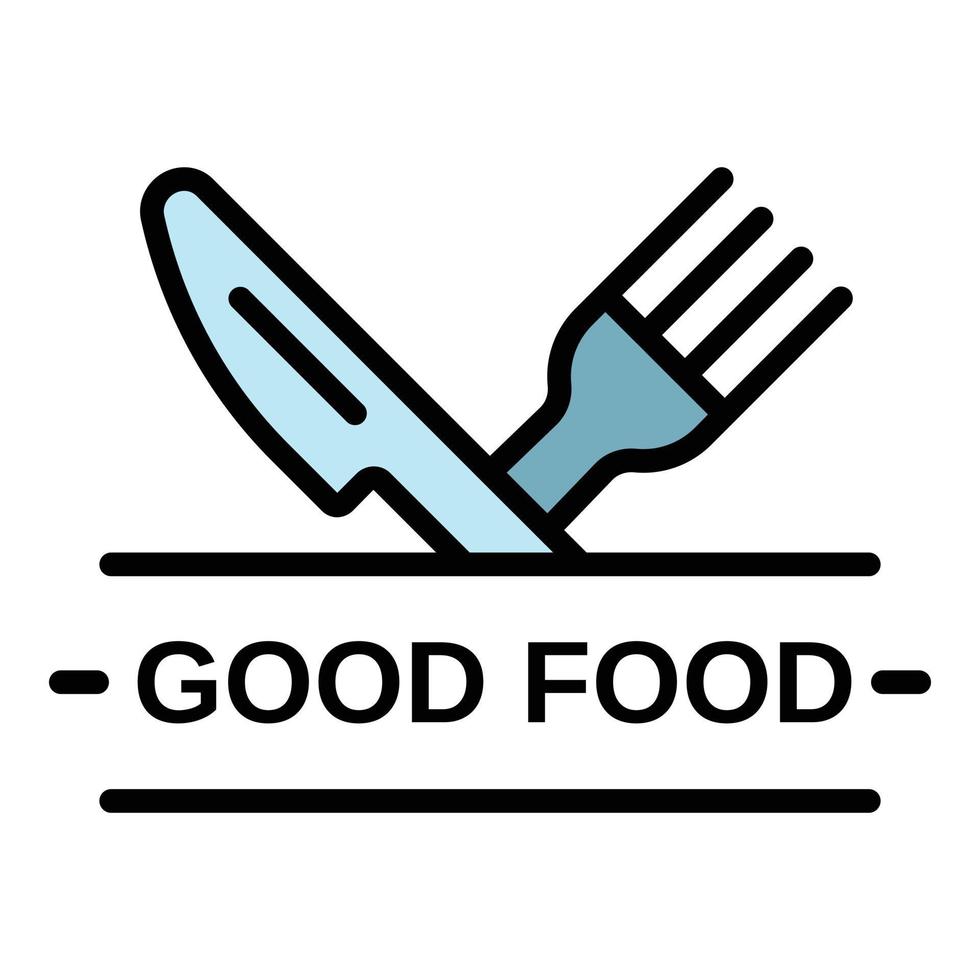 logotipo de boa comida, estilo de estrutura de tópicos vetor