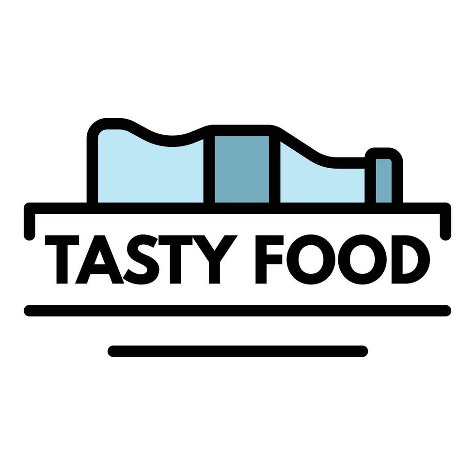 logotipo de comida saborosa, estilo de estrutura de tópicos vetor