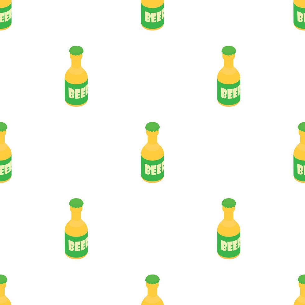 garrafa de cerveja vetor sem costura padrão