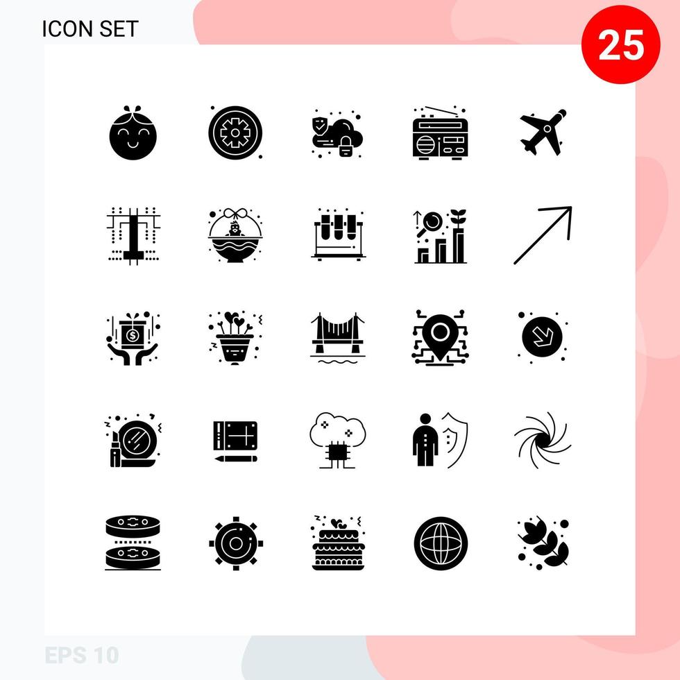 25 ícones criativos sinais modernos e símbolos de mercado de compras notícias de comércio eletrônico em nuvem editáveis elementos de design vetorial vetor