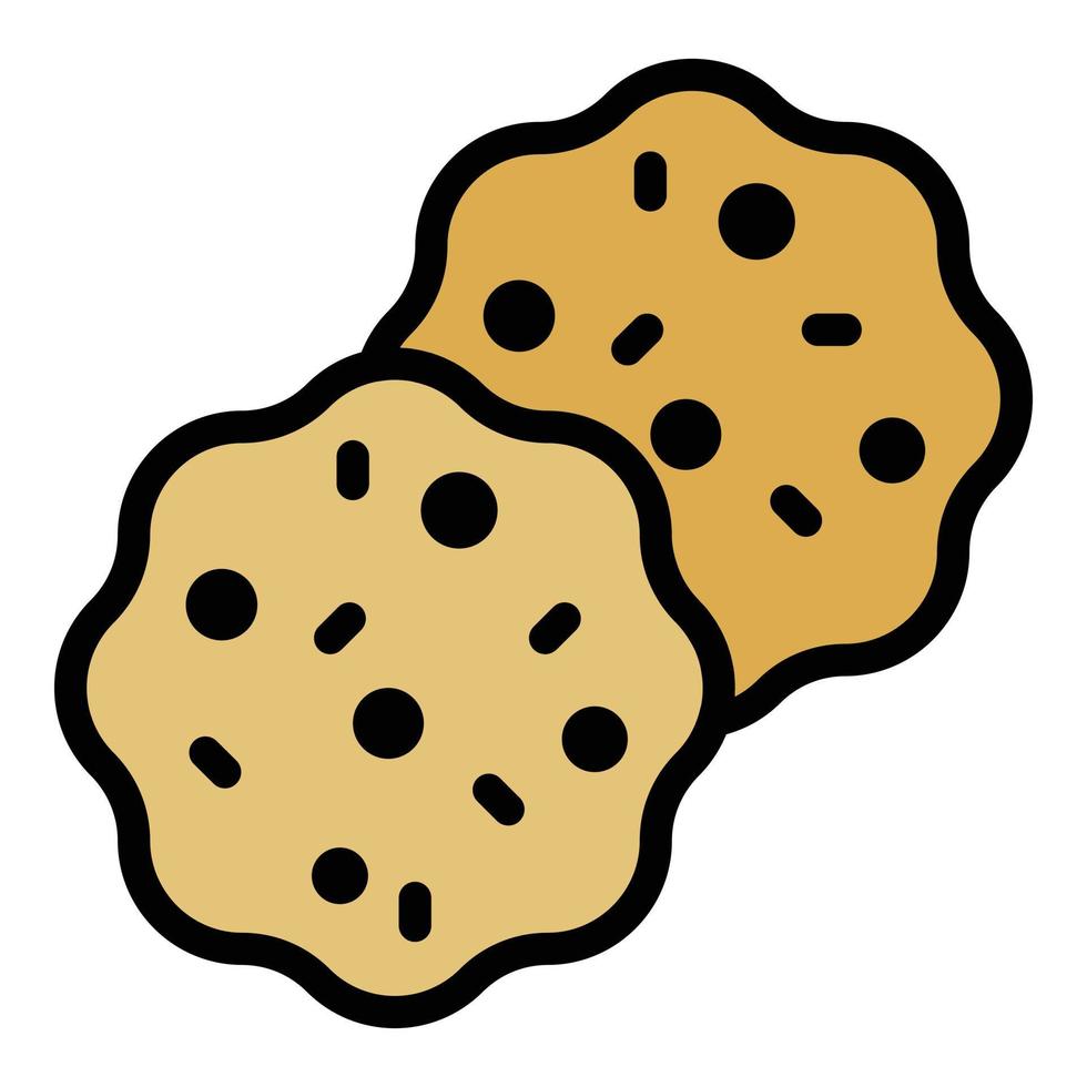 vetor de contorno de cor de ícone de biscoito caseiro