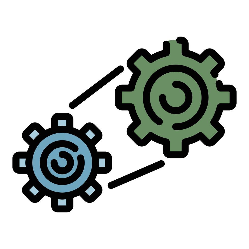 vetor de contorno de cor de ícone de sistema de engrenagem