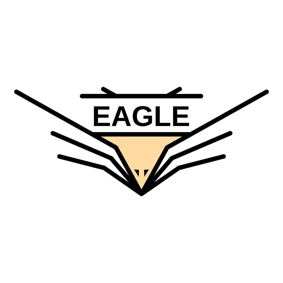 logotipo de asas de águia americana, estilo de estrutura de tópicos vetor